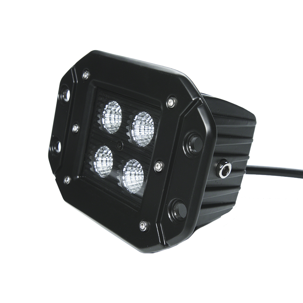 3-INCH CUBE FLUSH MOUNT CREE LED LIGHTS - PAIR BLACK