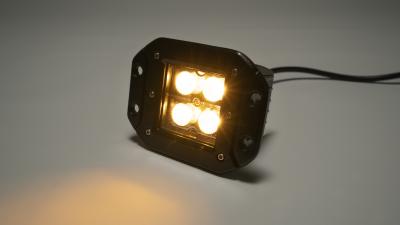 2 INCH AMBER WHITE CUBE FLUSH MOUNT LED LIGHT CHROME SERIES